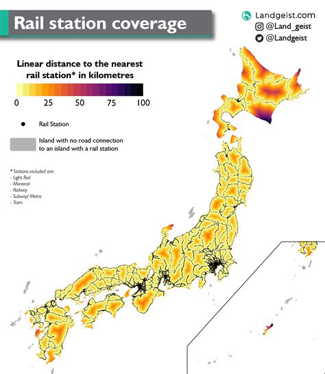 Rail Station Coverage In Japan Landgeist