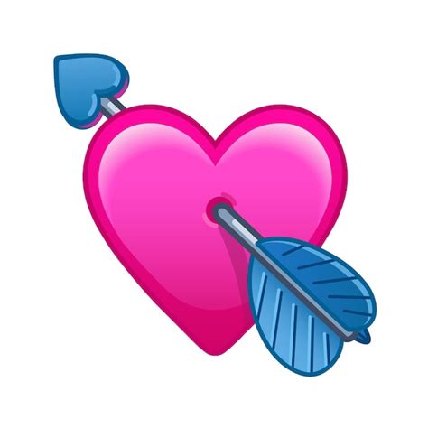 Premium Vector Heart Pierced By An Arrow Large Size Of Emoji Romance Icon