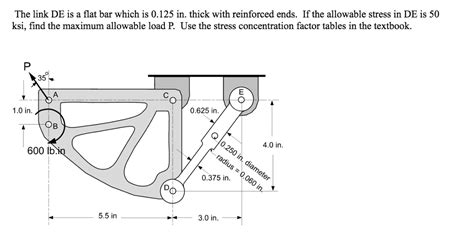 SOLVED The Link DE Is A Flat Bar Which Is 0 125 In Thick With