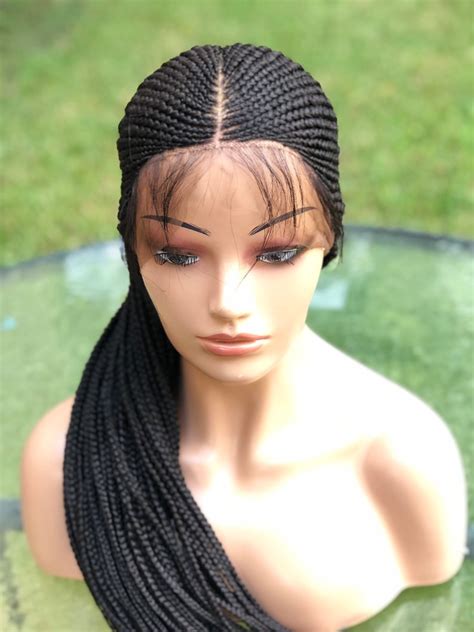 Braided Cornrow Wig Made On A Full Lace Wigmade To Orderthe Etsy