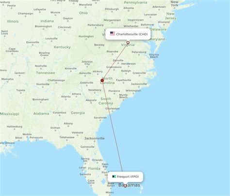 Flights from Charlottesville to Freeport, CHO to FPO - Flight Routes