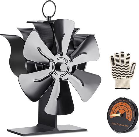 Log Burners Fans 2022upgrade 6 Blades Stove Fan Heat Powered Wood Log