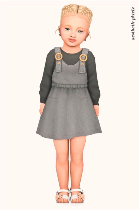 A Sims 4 Toddler Girl Wearing A Toddler Cc Everyday Outfit In 2024