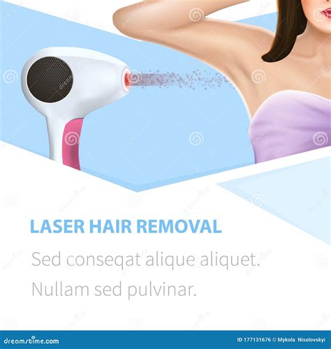 Armpit Epilation Hair Removal Square Beauty Banner Stock Vector