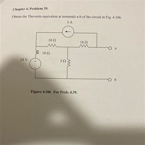 Solved Obtain The Thevenin Equivalent At Terminals A B Of Chegg