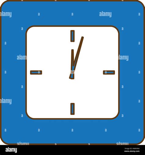 Blue Wall Clock Icon Image Design Vector Illustration Stock Vector