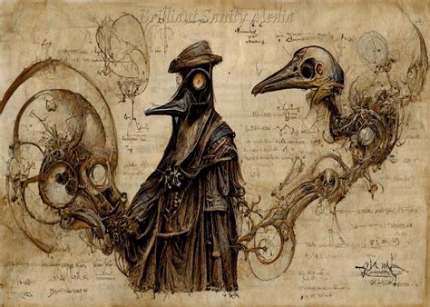 Vintage Plague Doctor Art Print V8 Instant Download Printable Home