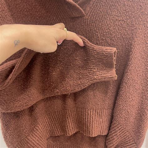 Abercrombie Fitch Women S Orange And Burgundy Jumper Depop