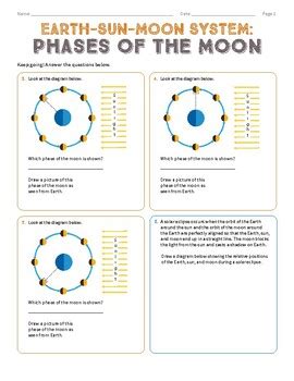 Earth Sun Moon System Phases Of The Moon By Monet Library TpT