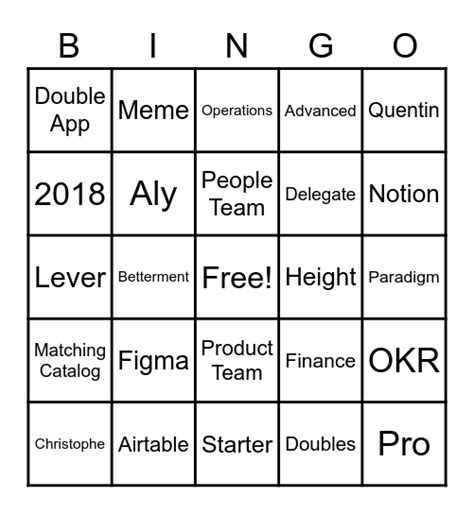 Double Bingo Card