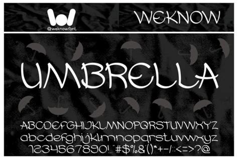 Umbrella Font By Weknow · Creative Fabrica