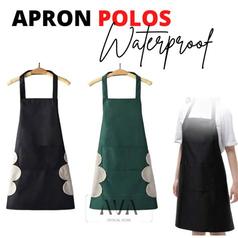 Jual Celemek Masak Waterproof Apron Polos Dengan Lap Handuk Anti