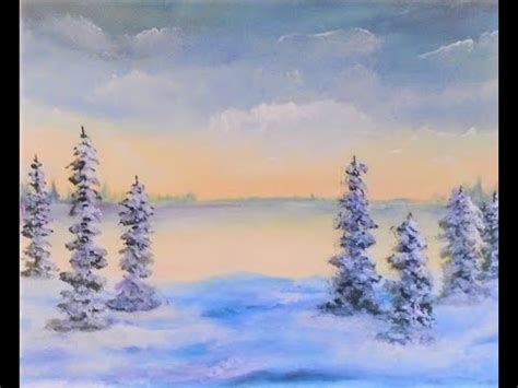 Easy Winter Landscape Painting Techniques Step By Step Acrylic Painting