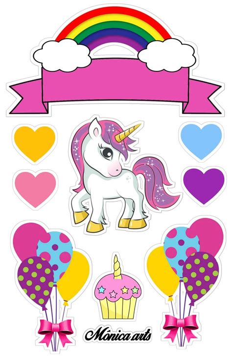 Topper De Bolo Unic Rnio Unicorn Birthday Cards Unicorn Cake Topper