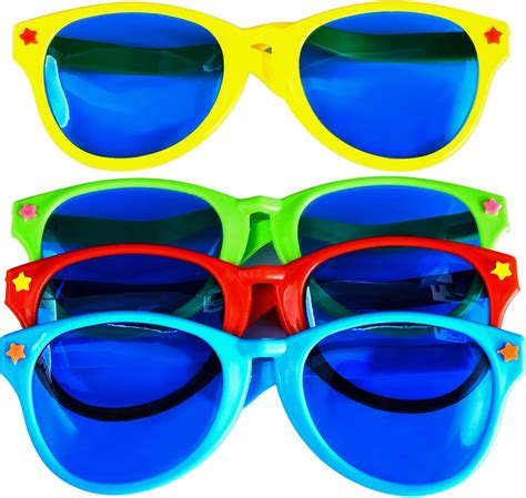 4 Pieces Jumbo Sunglasses Plastic Glasses Party Eyeglasses For Beach