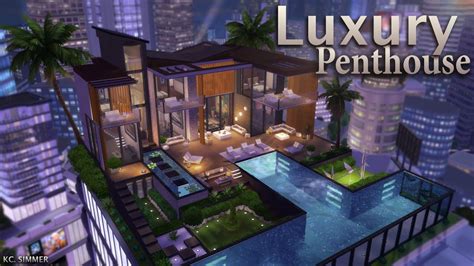 Modern Luxury Penthouse No Cc The Sims 4 Speed Build Youtube