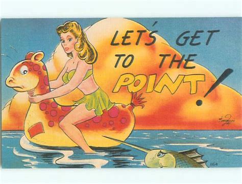 UNUSED LINEN RISQUE Signed SEXY BIKINI GIRL WITH SWORDFISH Clearance K3355 2 00 PicClick CA