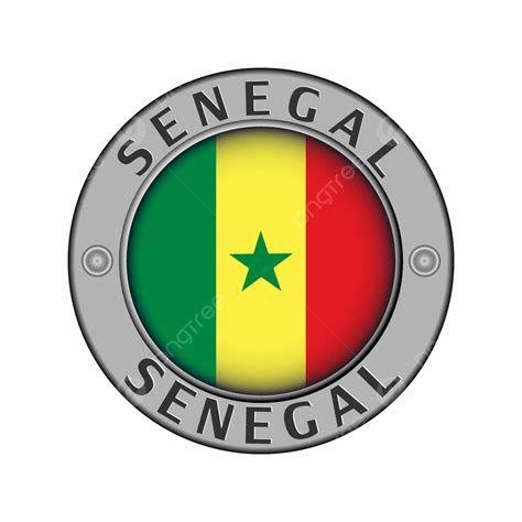 A Circular Senegal Flag Medallion Featuring The Countrys Name Vector