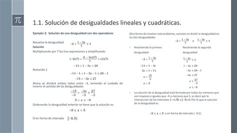 Tema Soluci N De Desigualdades Lineales Y Cuadr Ticas Pdf