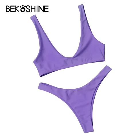 Bekoshine bikini sólido mujeres bikini set bañadores más tamaño traje