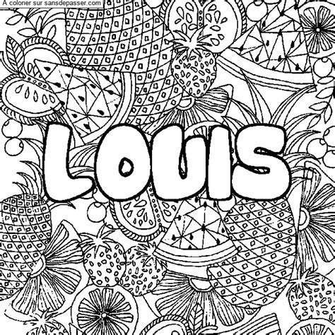 Coloriage Pr Nom Louis D Cor Mandala Fruits Sans D Passer