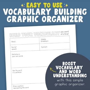 Vocabulary Graphic Organizer Template | Word Work Printable | TPT