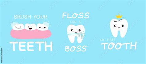 Tooth lettering set. Brush your teeth, floss like boss, and my first ...