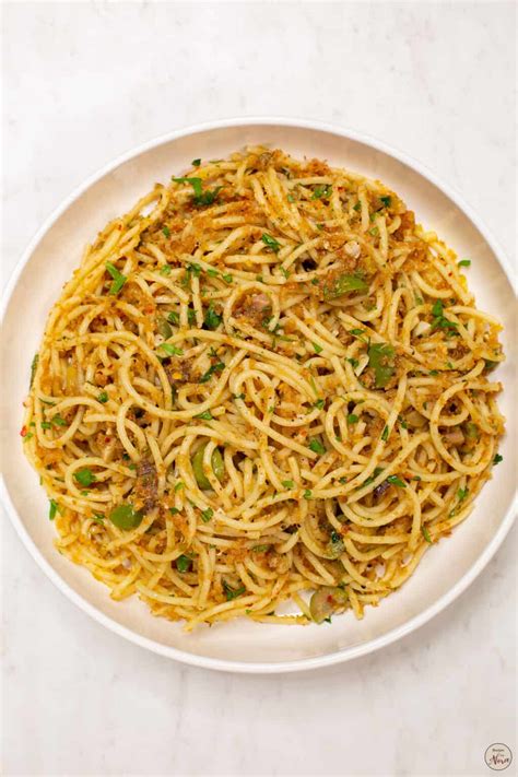 Anchovy Pasta with Breadcrumbs - Recipes by Nora