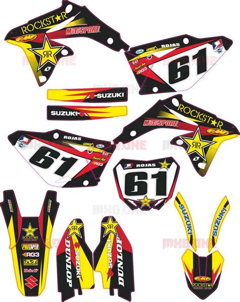 Suzuki Rmz Rockstar Stickers Set Mxg One Best Moto