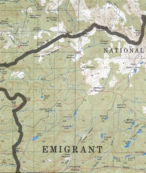 Stanislaus National Forest - Emigrant Wilderness Map Forest Map ...