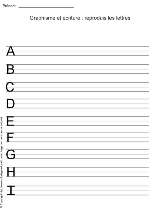 Coloriage Educatif Reproduire Les Lettres Majusculesapprendre Ã Ã