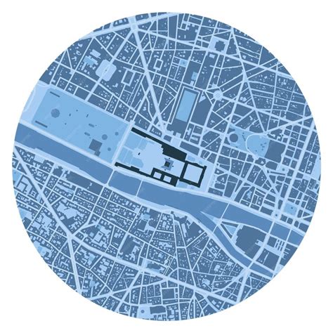 Premium Vector | Map of Louvre location in Paris