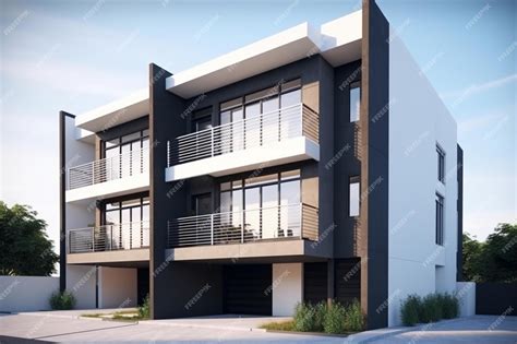 Premium AI Image | A modern apartment building with a balcony and a balcony