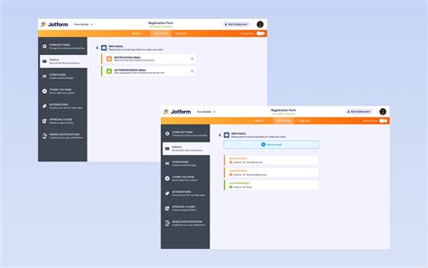 Jotform Email Settings On Behance