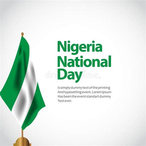 Nigeria National Day Vector Template Design Illustration Stock Vector