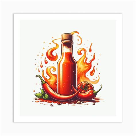 Hot Sauce Bottle Art Print by DREAMERARTS - Fy