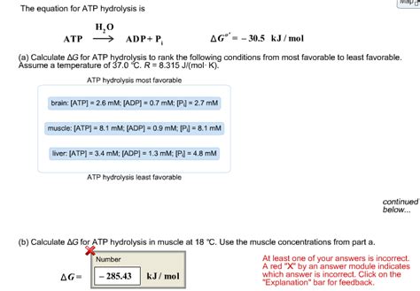 Solved: The Equation For ATP Hydrolysis Is (a) Calculate A... | Chegg.com