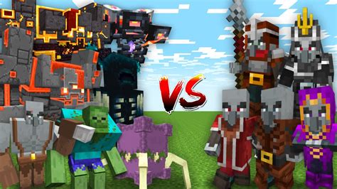 Op Modded Bosses Vs Ultimate Illager Team Minecraft Mob Battle