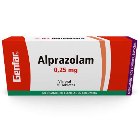 Alprazolam Genfar X025mg Caja X30 Tabletas