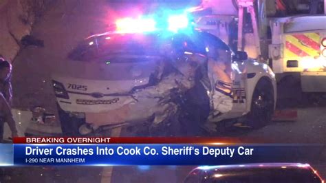 Driver hits Cook County Sheriff's deputy car on I-290 - ABC7 Chicago