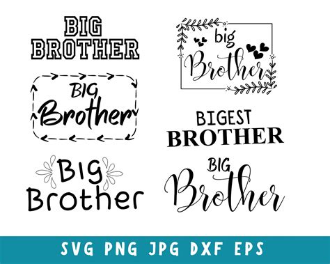 Big Brother Svg Bundle Big Brother Png Big Bro Clipart Big Brother