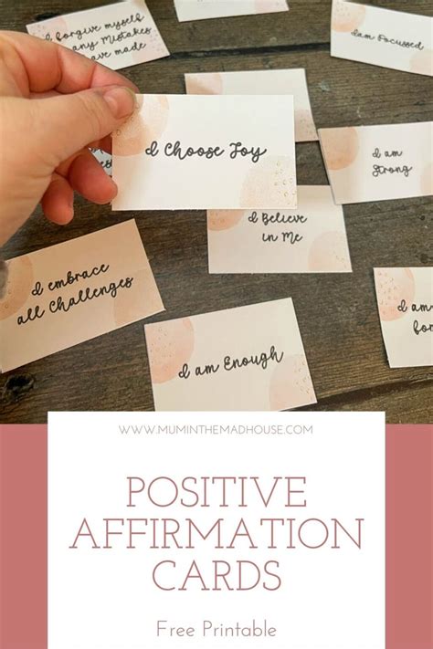 Free Printable Positive Affirmation Cards Mum In The Madhouse