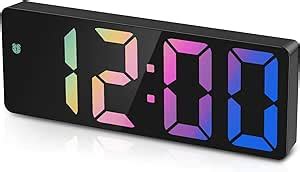 OQIMAX Colorful Digital Alarm Clock Alarm Clocks With Large LED