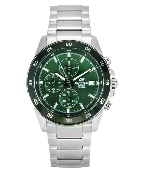 Casio Edifice Analog Standard Chronograph Stainless Steel Green Dial