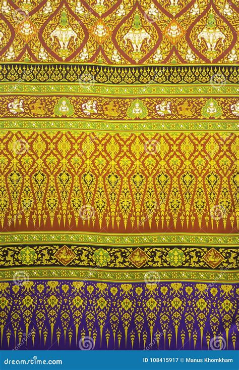 Beautiful Of Traditional Thai Fabric Stock Image Image Of Cotton