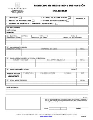 Completable En línea sanjusto gov F DRI 02 Formulario de modificaciones