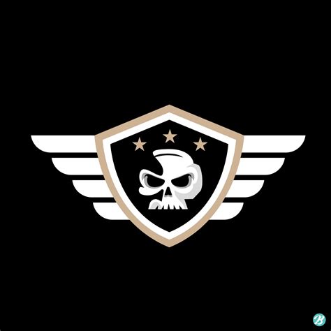 해골 방패 날개 로고 일러스트 Ai 다운로드 Download Skull Shield Wings Logo Urbanbrush