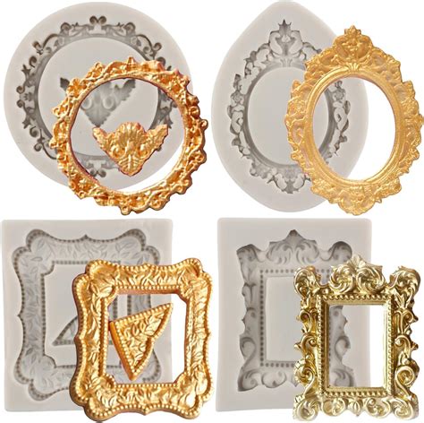 MYPRACS Photo Frame Fondant Moulds Picture Frames Silicone Mould