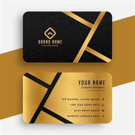 Free Vector Black And Golden Luxury Business Card Design Luxury