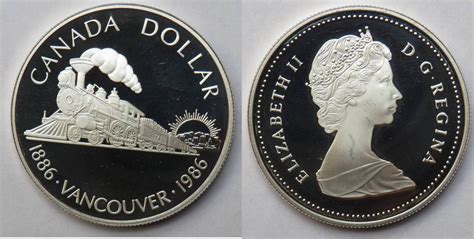 Kanada Dollar 1986 100 Jahre Vancouver Und Pazifik Express Silber